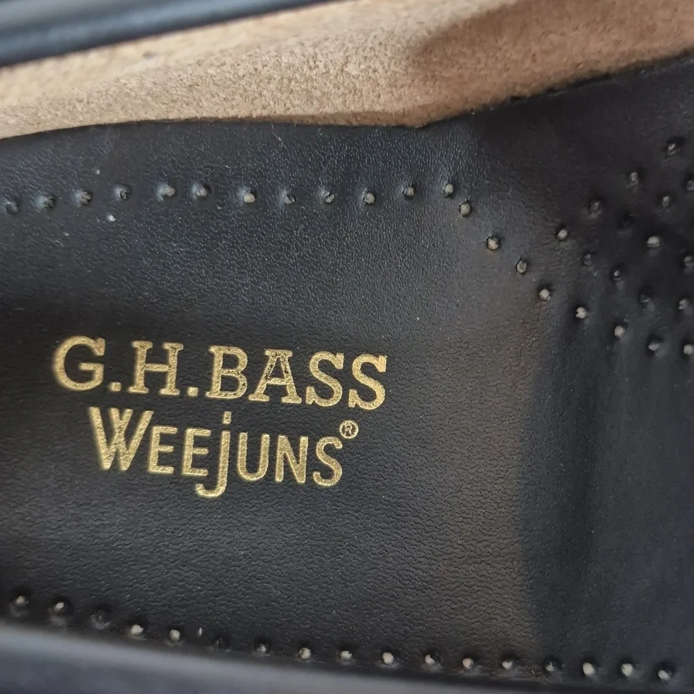 G.H Bass Women's Whitney Super Lug Weejuns Penny Loafer Black Leather - Size 6.5 - Picture 14 of 16